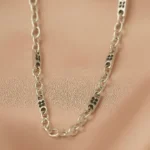 Oxidised Silver Chain with Black Zircon stones