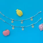 Yellow Blue flower anklet