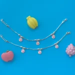 Pink flower anklet