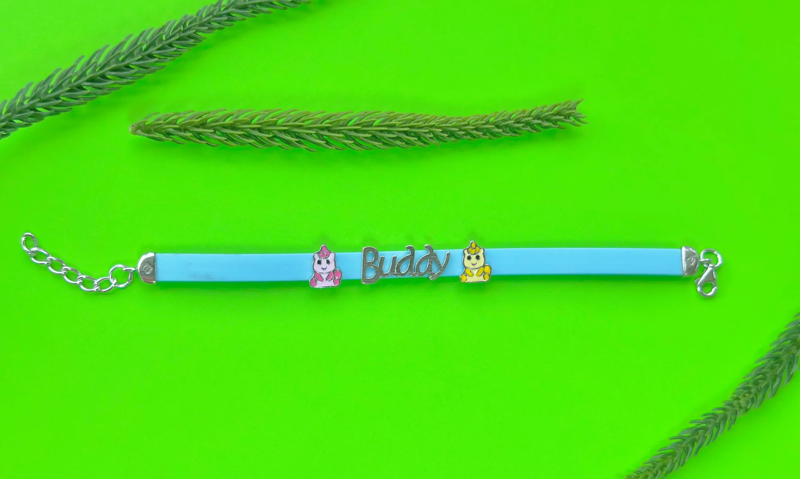 IMG_0816 Buddy Charm Blue Rubber Bracelet - Image 1