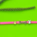 Bunny Charm Pink Rubber Bracelet