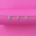 Pure 92.5 Silver Flowers Charm Braacelet