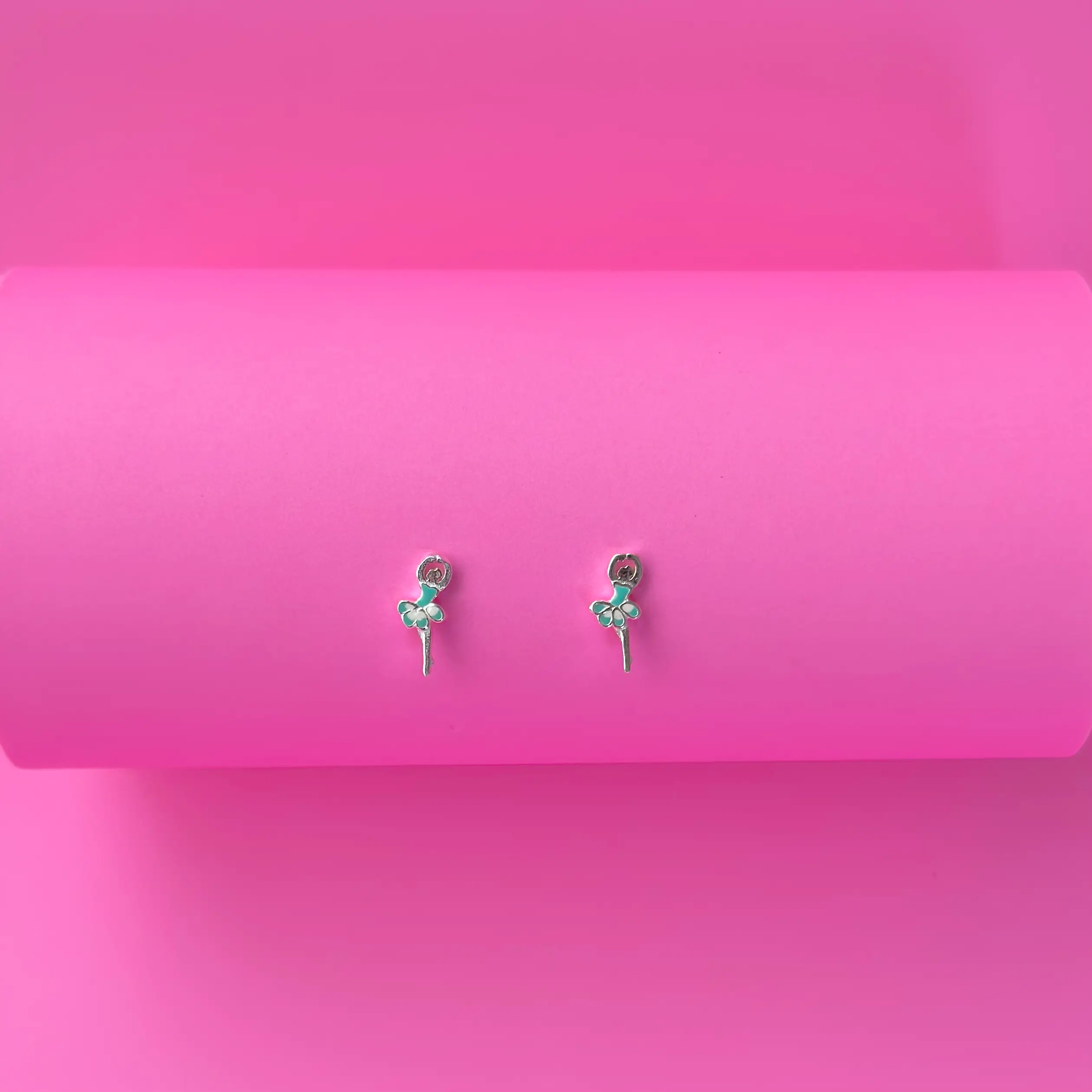 IMG_0958 Blue and White Dancing Doll Studs - Image 1