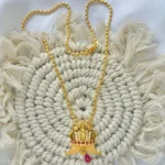 18K Gold Polish Puligoru pendant with chain - Tirupati Balaji - Image 2