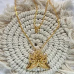 18K Gold Polish Puligoru Pendant and Chain - Traditional Bird Motif