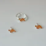 Turtle Studs with Finger Ring