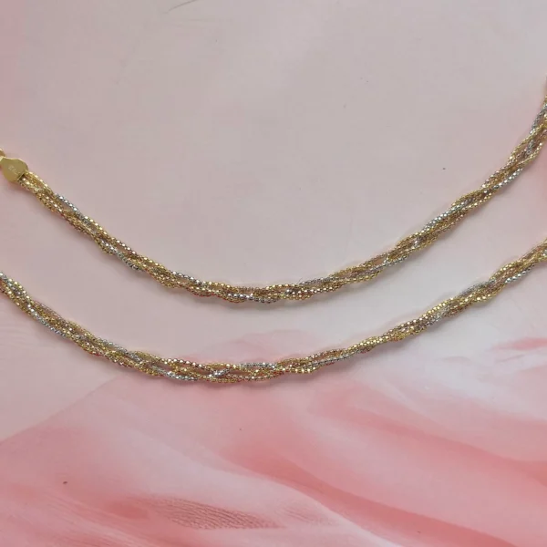 Rhodium plaits anklet