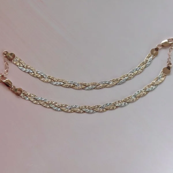 Rhodium shimmer anklets